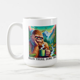 Caneca De Café Bean Lá, Feito Isso, Design De Pé Grande Engraçado