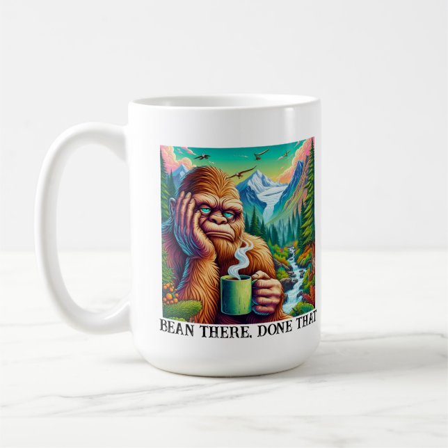 Caneca De Café Bean Lá, Feito Isso, Design De Pé Grande Engraçado (Esquerda)