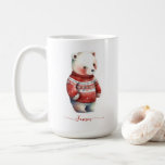 Caneca De Café Bear Cozy Winter White Polar Bear Christmas<br><div class="desc">Aproveite as suas bebidas quentes favoritas neste adorável Urso Cozy de inverno personalizado! Apresentando um doce urso de aquarela empacotado num suéter festivo vermelho, esta caneca é perfeita para adicionar um toque de calor e beleza às suas manhãs de inverno. A ilustração de urso pintada à mão, aliada a um...</div>