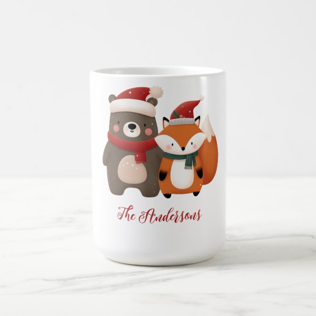 Caneca De Café Bear e Raposa Cubra de Natal/Inverno (Centro)