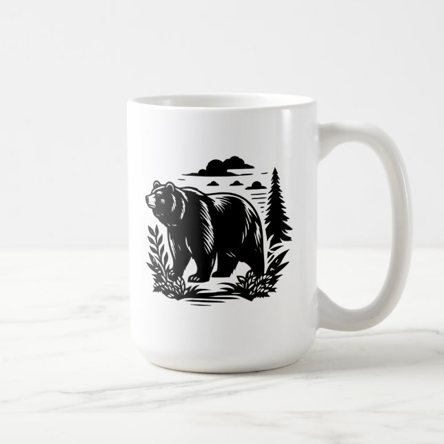 Caneca De Café Bear Silhouette (Direita)