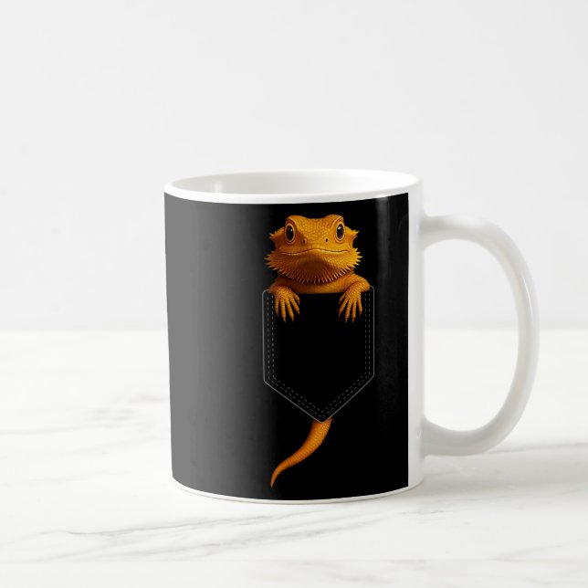 Caneca De Café Bearded Dragon Cket Cute Exotic Lizard Reptile Pet (Direita)