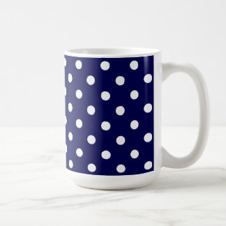 Caneca De Café Beautiful Dark Blue And Stylish White Polka Dots