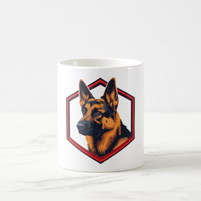 Caneca De Café Beautiful German Shepard In A Six Sided Frame (Centro)