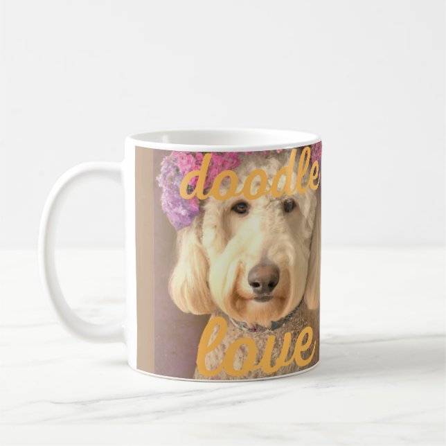 Caneca De Café Beautiful Goldendoodle love  (Esquerda)