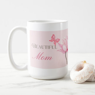Caneca De Café Beautiful Mom Mug with Butterfly and Flower