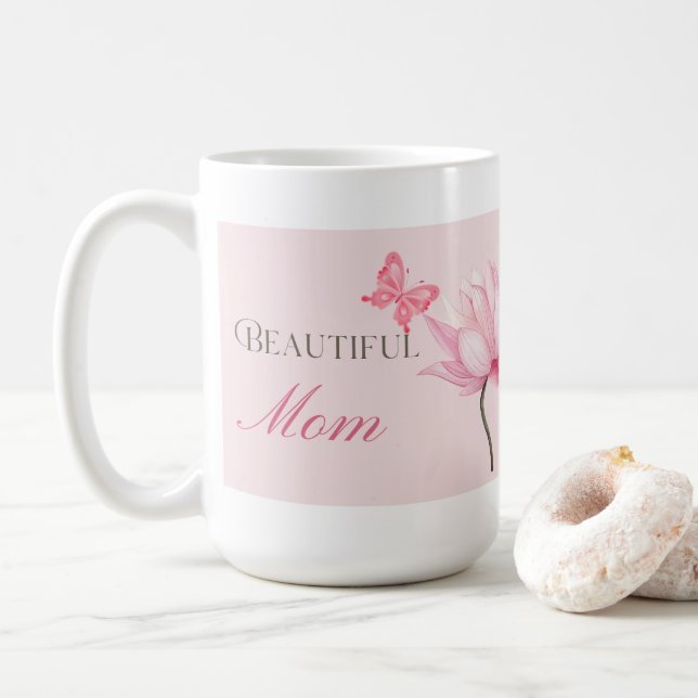 Caneca De Café Beautiful Mom Mug with Butterfly and Flower (Com Donut)