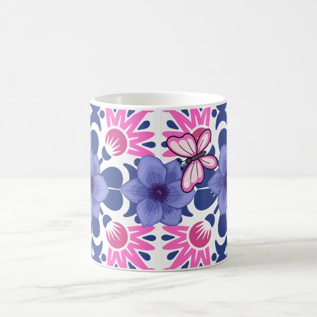 Caneca De Café Beautiful Pattern Butterfly Design (Centro)