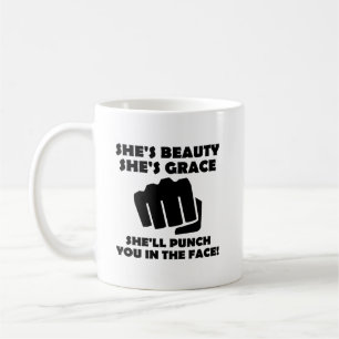 Caneca De Café Beauty Grace Punch Engraçado Mug