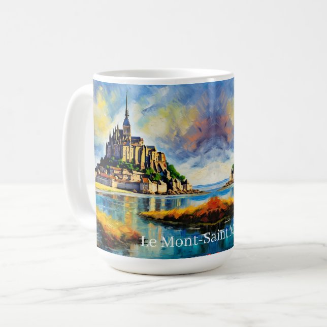 Caneca De Café BEAUX Le Mont-Santo Michel Personalizável (Frente Esquerda)