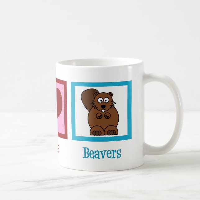 Caneca De Café Beavers do Amor pela Paz (Direita)