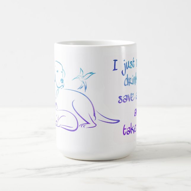 Caneca De Café Beba animais para salvar chás e tire soneca (Centro)