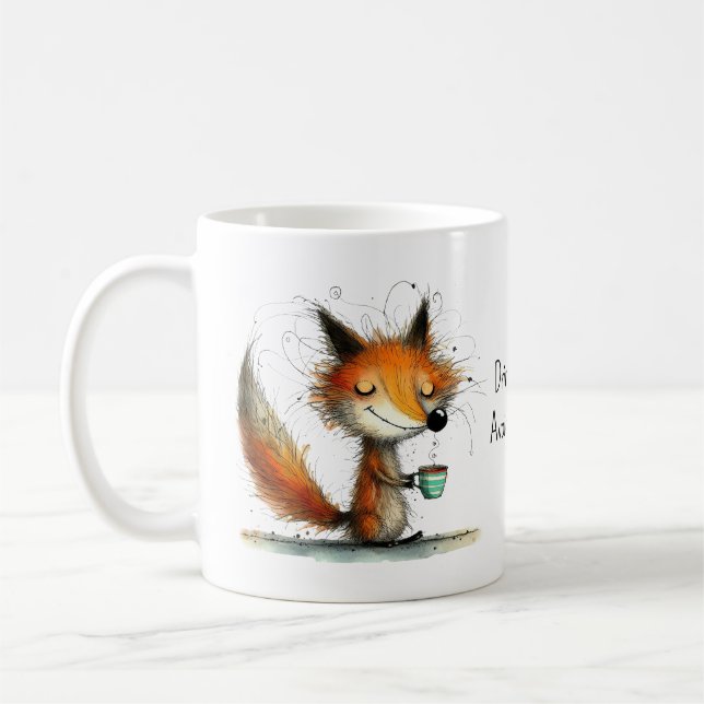 Caneca De Café Beba Café. Evite Humanos. Raposa Caprichosa Engraç (Esquerda)
