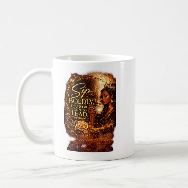 Caneca De Café Beba com Audácia. Você Nasceu Para Liderar. (Esquerda)