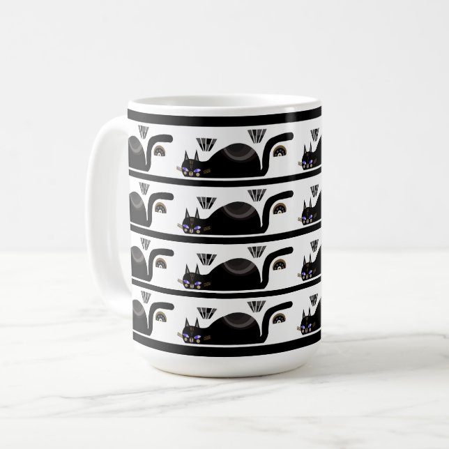 Caneca De Café Beba com gatos pretos (Frente Esquerda)