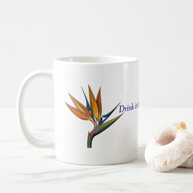 Caneca De Café Beba o Calmo Exótico (Com Donut)