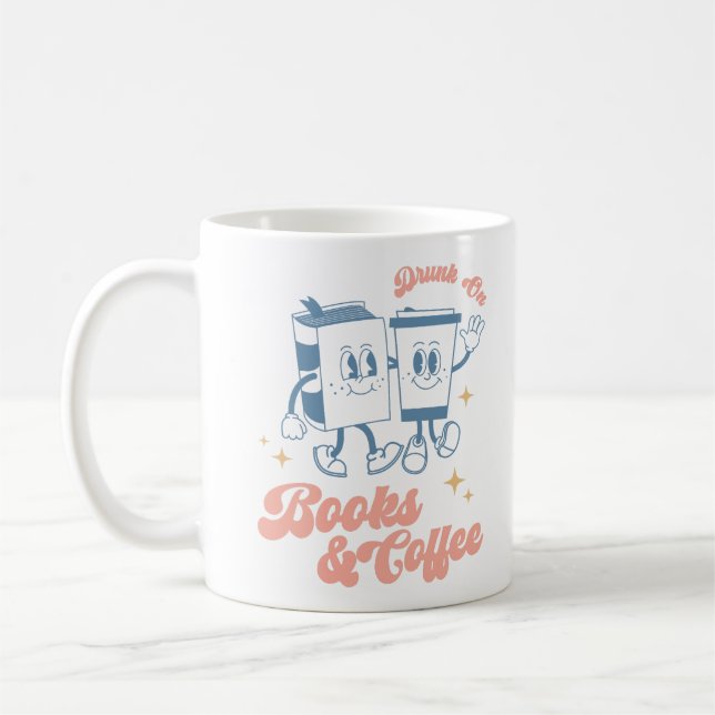 Caneca De Café Bebado Em Livros E Café (Esquerda)