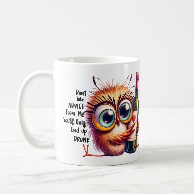Caneca De Café Bebado Owl Advice Mug (Esquerda)
