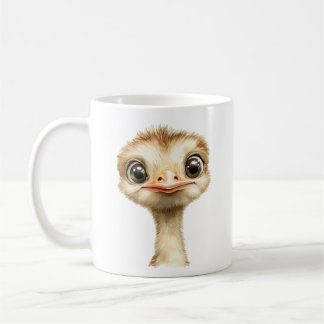 Caneca De Café Bebê Avestruz Fofo Berçário Caprichoso Safari