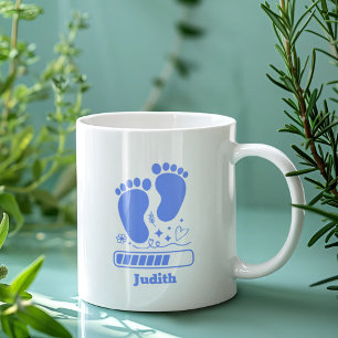 Caneca De Café Bebê Azul Carregando