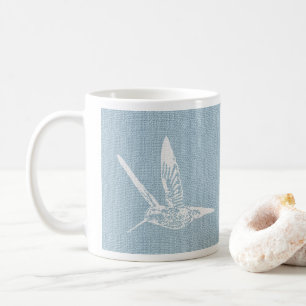 Caneca De Café Bebê Azul e Branco Elegante