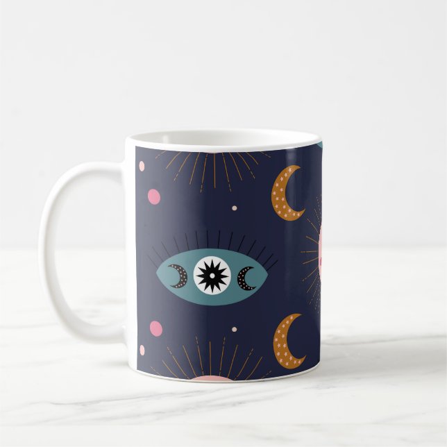 Caneca De Café Bebê Boho, padrão chic hippie. (Esquerda)