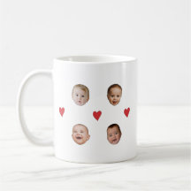 Bebê bonito personalizado Face 4 Fotografias Mug