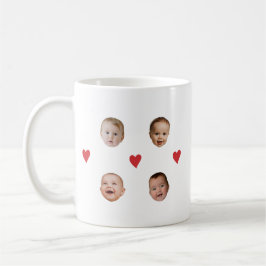 Caneca De Café Bebê bonito personalizado Face 4 Fotografias Mug