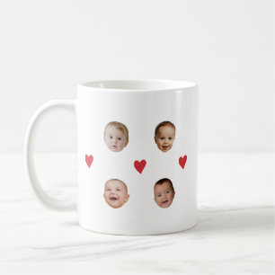 Caneca De Café Bebê bonito personalizado Face 4 Fotografias Mug