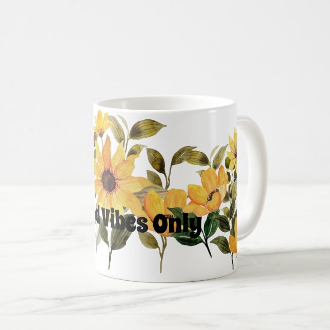 Caneca De Café Bebê-Café Lover-Flor, Margarida Amarela (Frente Esquerda)