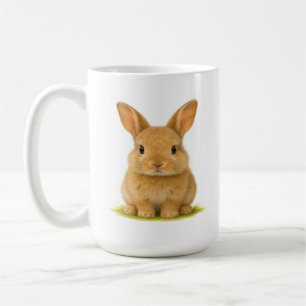 Caneca De Café Bebê coelhinho na grama