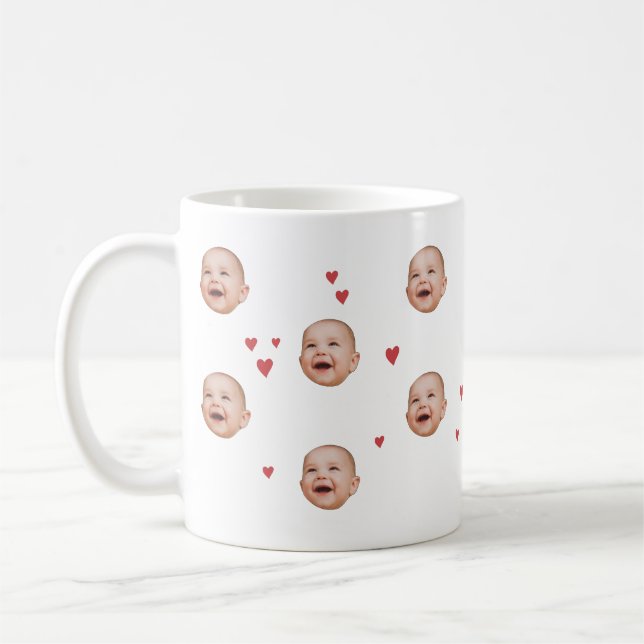 Caneca De Café Bebê Cute Personalizado Face 1 Fotografia Mug (Esquerda)