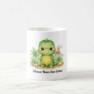 Caneca De Café Bebê Dinossauro Fofo em um Paraíso Pré-Histórico