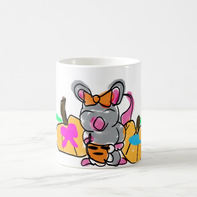Caneca De Café Bebê do rato revela outono (Centro)