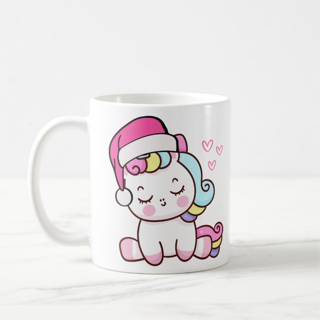 Caneca De Café Bebê do Unicorn de Natal (Esquerda)