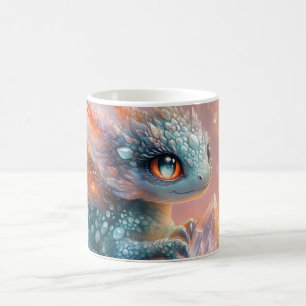Caneca De Café Bebê Dragão Adorável com Gema de Cristal: Arte Fan