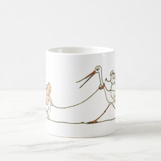 Caneca De Café Bebê e cegonha