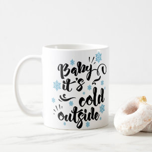 Caneca De Café Bebê é tipografia Fora Fria Feriado de inverno