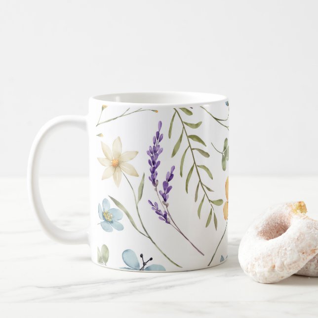 Caneca De Café Bebê em Flor Jardim Flor Silvestre (Com Donut)