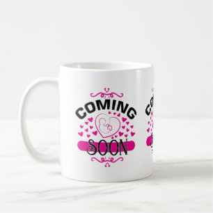 Caneca De Café Bebê fofo chegando anúncio de gravidez