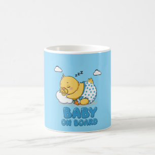 Caneca De Café Bebê Frango Adormecido Sinal de Carro 'Bebê a Bord