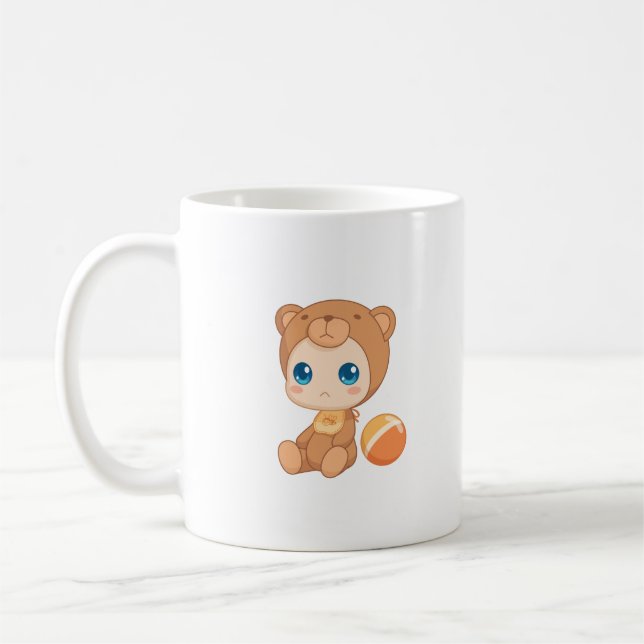 Caneca De Café Bebê Garota Ursa Roupa (Esquerda)