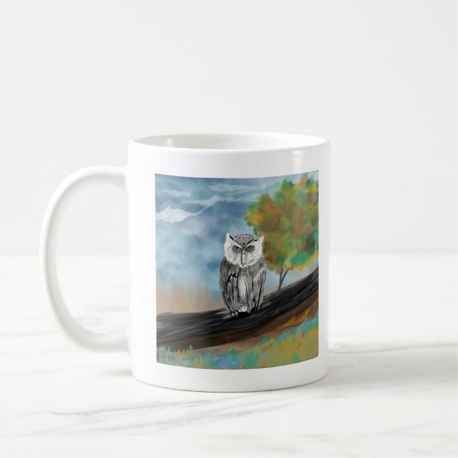 Caneca De Café Bebê Impressão de Coruja Sazonal (Esquerda)