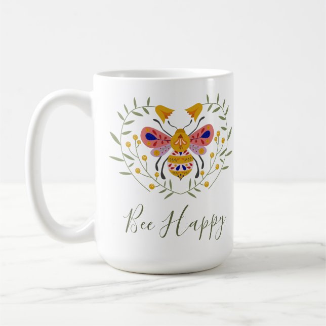 Caneca De Café Bebê Inspiracional Feliz (Esquerda)