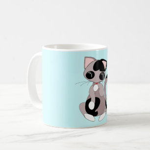Caneca De Café Bebê-Lã com Gato Pequeno Doce