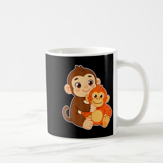Caneca De Café Bebê macaco engraçado com gráfico de camiseta de a (Direita)
