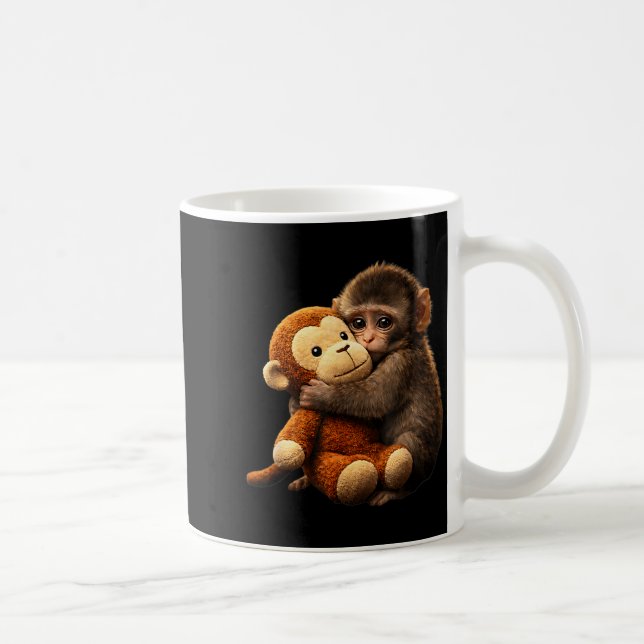 Caneca De Café Bebê Macaco Punch Pelúcia Macaco Fofo Punch Pelúci (Direita)