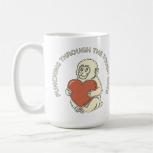 Caneca De Café Bebê Macaco Resiliente & Punho Atravessando o Cora