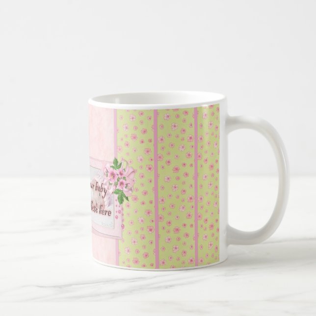 Caneca De Café Bebê Menina Flores Rosa Mug (Direita)