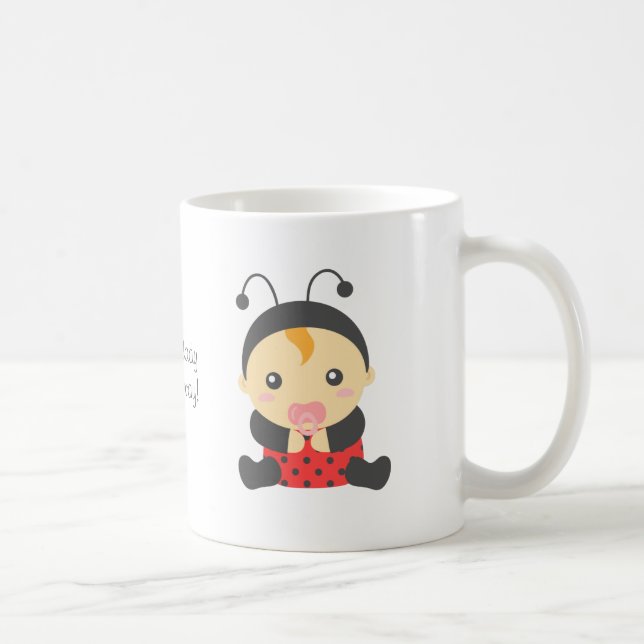 Caneca De Café Bebê Menina Joaninha Fofa (Direita)